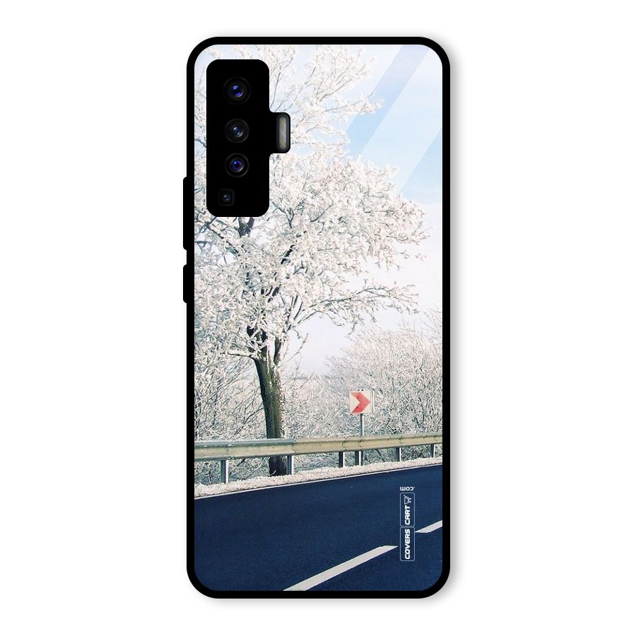 White Snow Tree Glass Back Case for Vivo X50