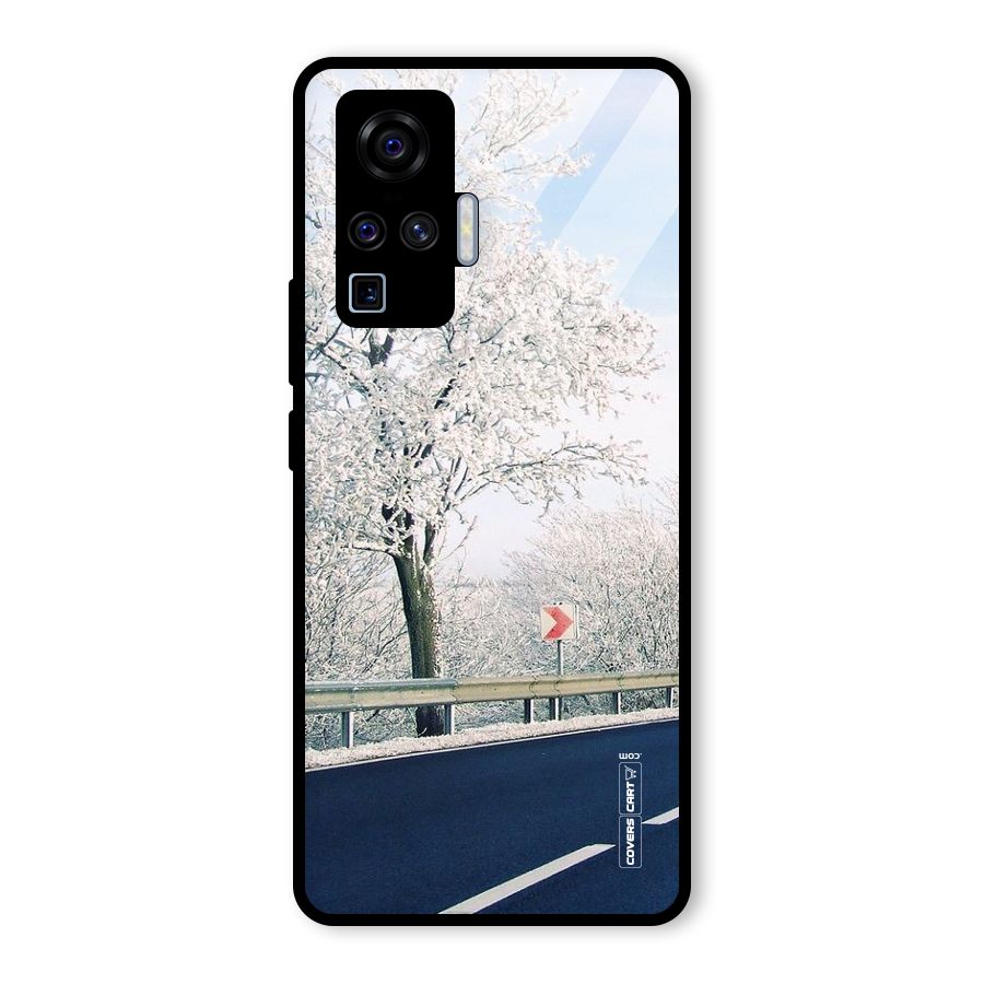 White Snow Tree Glass Back Case for Vivo X50 Pro