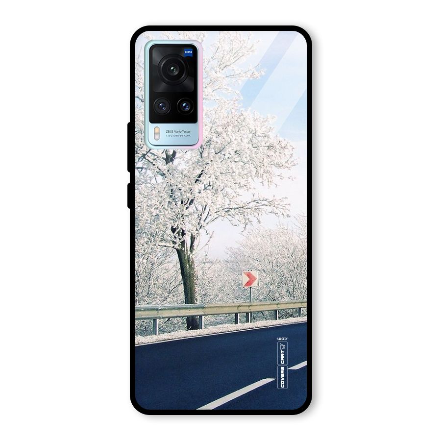 White Snow Tree Glass Back Case for Vivo X60