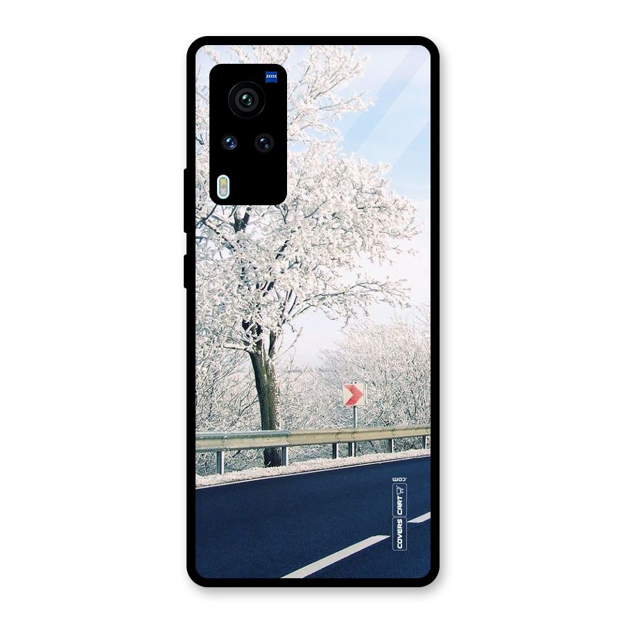 White Snow Tree Glass Back Case for Vivo X60 Pro