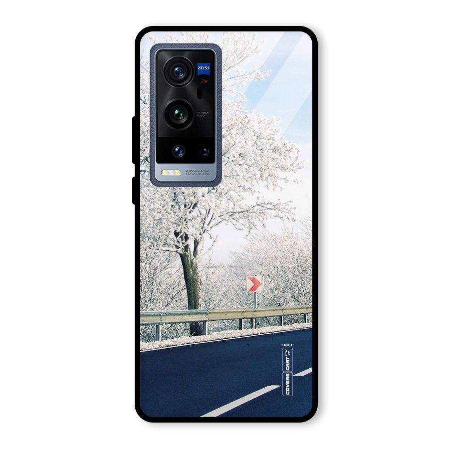 White Snow Tree Glass Back Case for Vivo X60 Pro Plus