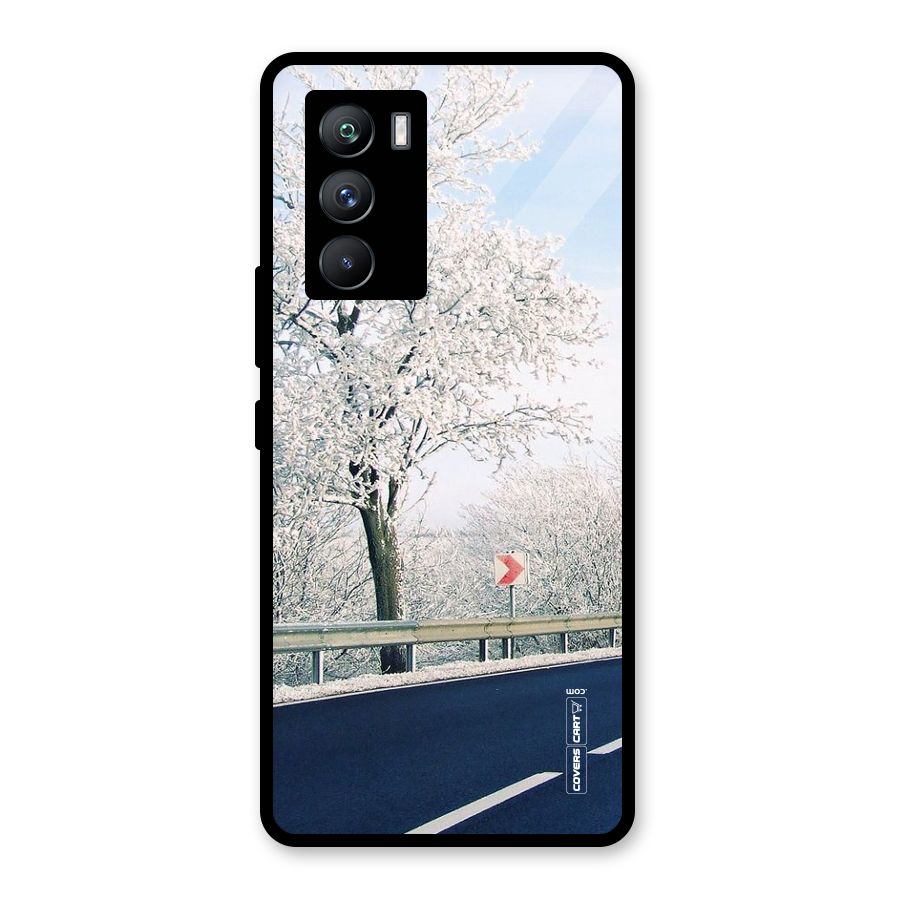 White Snow Tree Glass Back Case for Vivo iQOO 9 SE