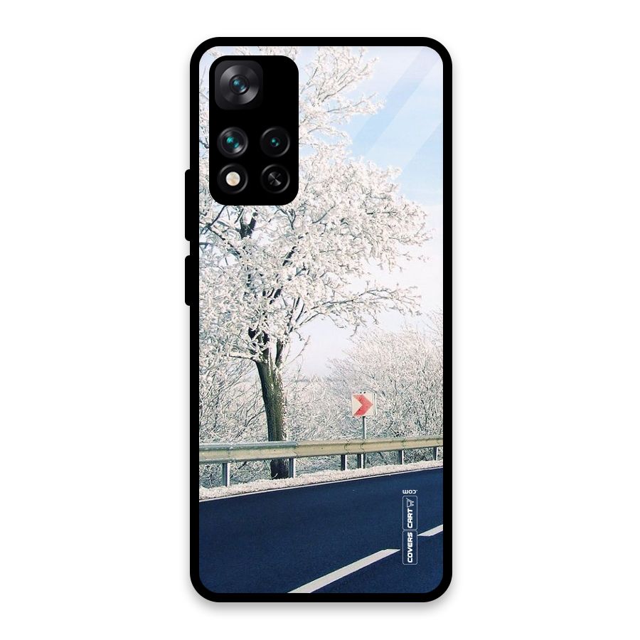 White Snow Tree Glass Back Case for Xiaomi 11i HyperCharge 5G