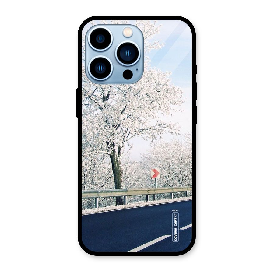 White Snow Tree Glass Back Case for iPhone 13 Pro