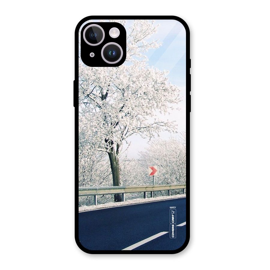 White Snow Tree Glass Back Case for iPhone 14 Plus