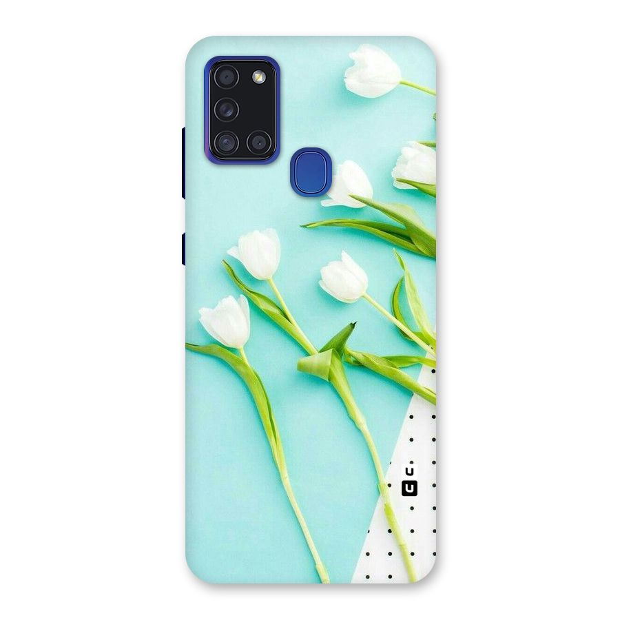 White Tulips Back Case for Galaxy A21s