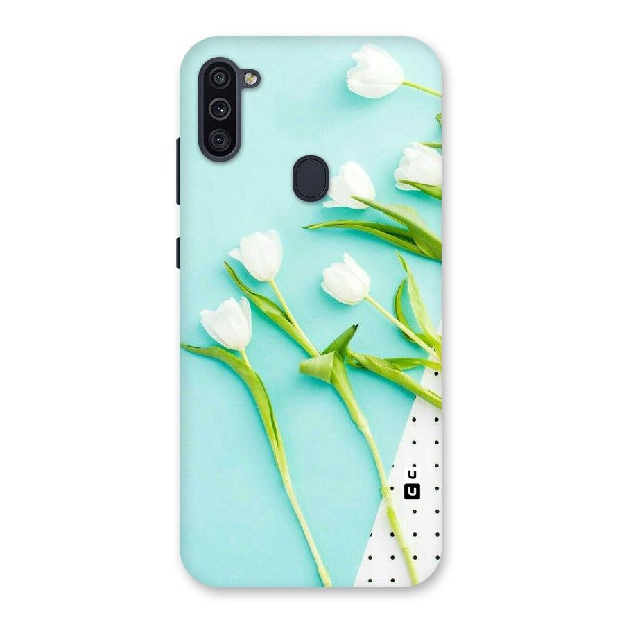 White Tulips Back Case for Galaxy M11