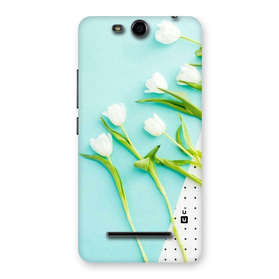 White Tulips Back Case for Micromax Canvas Juice 3 Q392