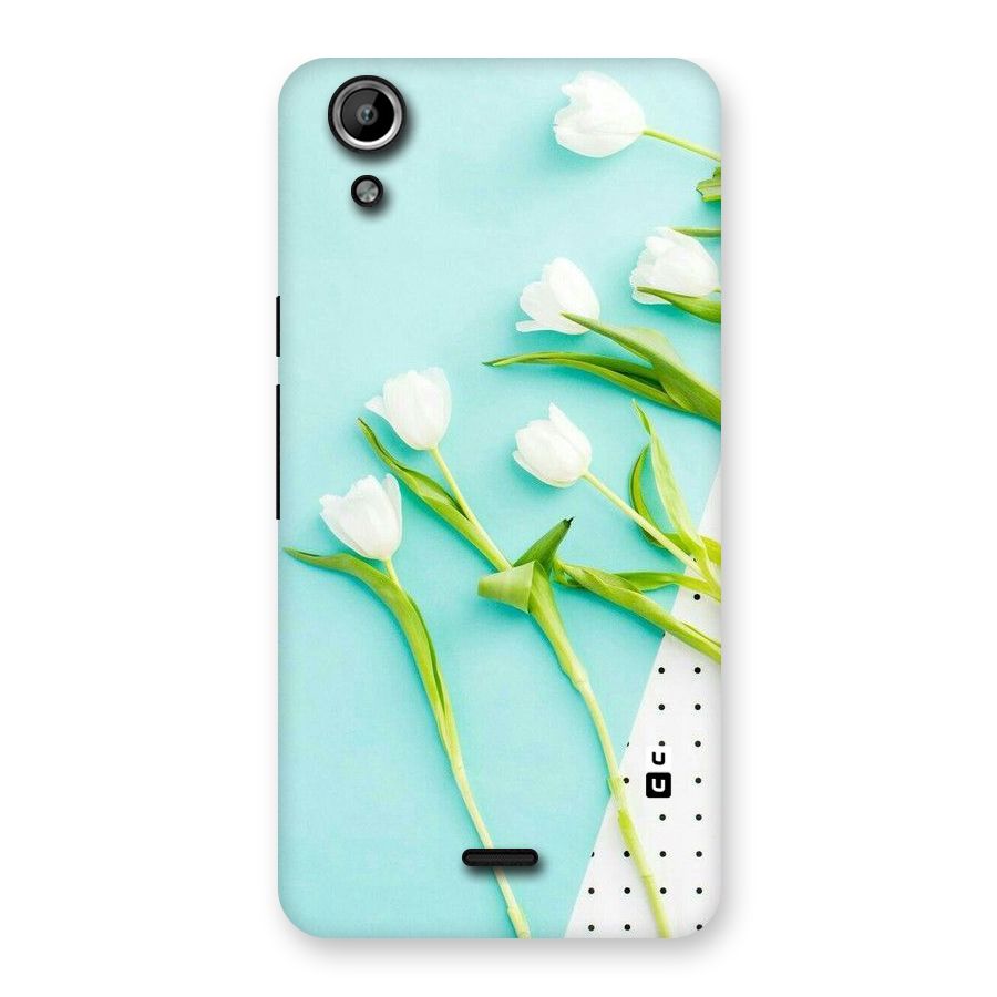 White Tulips Back Case for Micromax Canvas Selfie Lens Q345