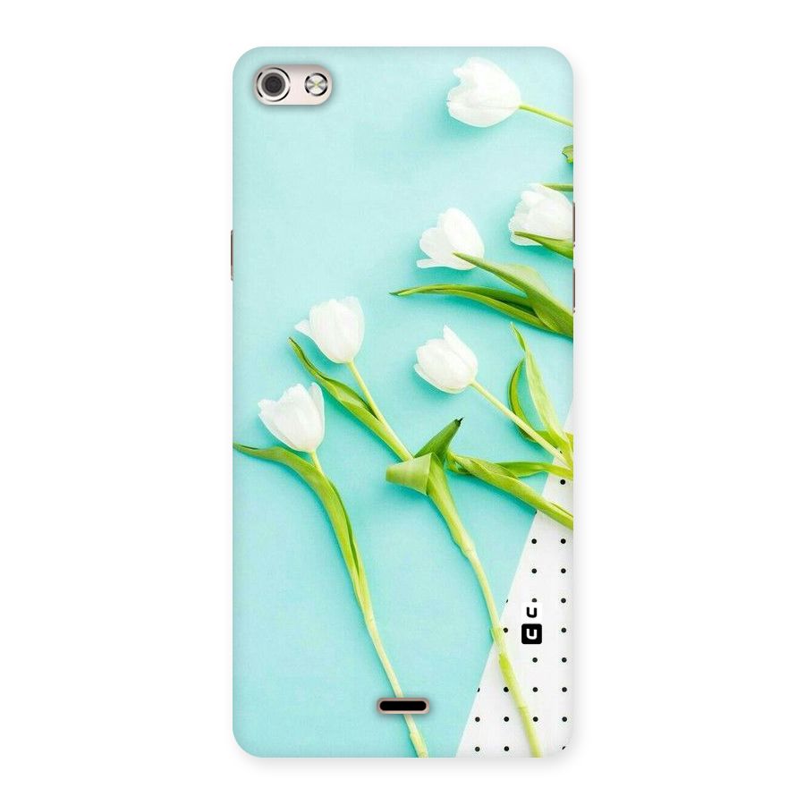 White Tulips Back Case for Micromax Canvas Silver 5