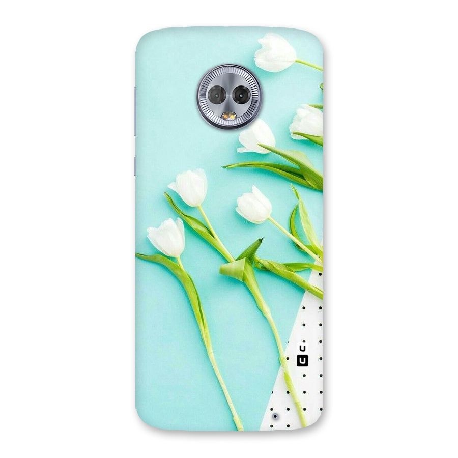 White Tulips Back Case for Moto G6 Plus