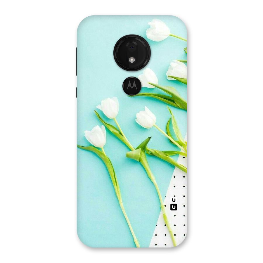 White Tulips Back Case for Moto G7 Power