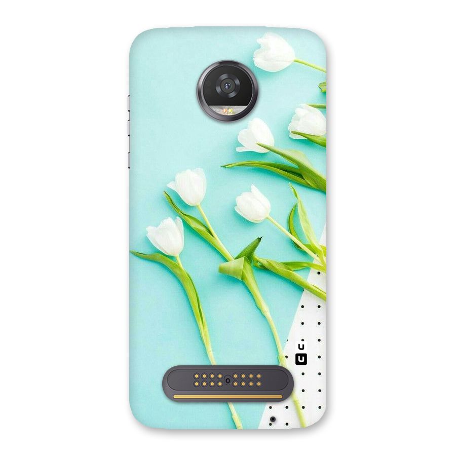 White Tulips Back Case for Moto Z2 Play