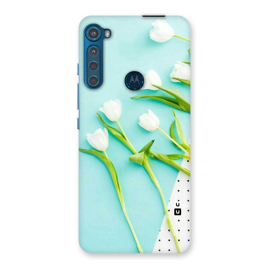 White Tulips Back Case for Motorola One Fusion Plus