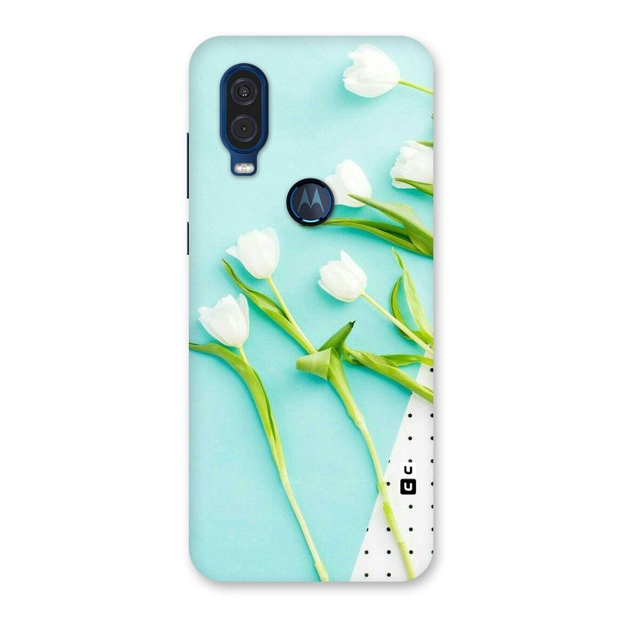 White Tulips Back Case for Motorola One Vision