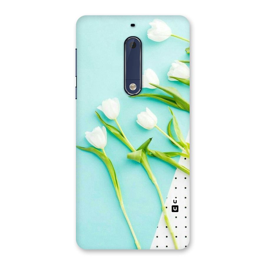 White Tulips Back Case for Nokia 5