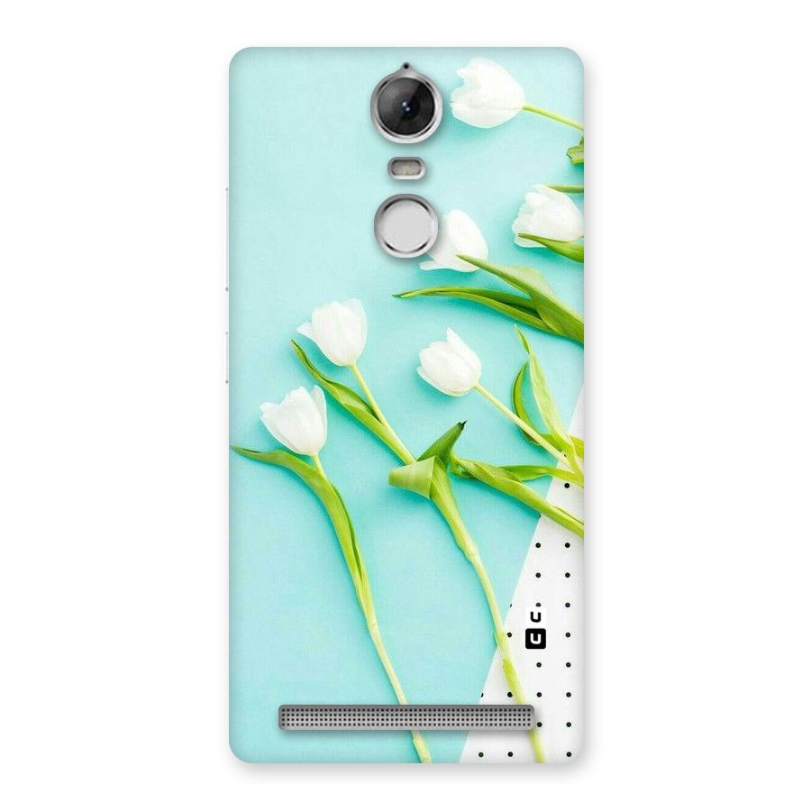White Tulips Back Case for Vibe K5 Note