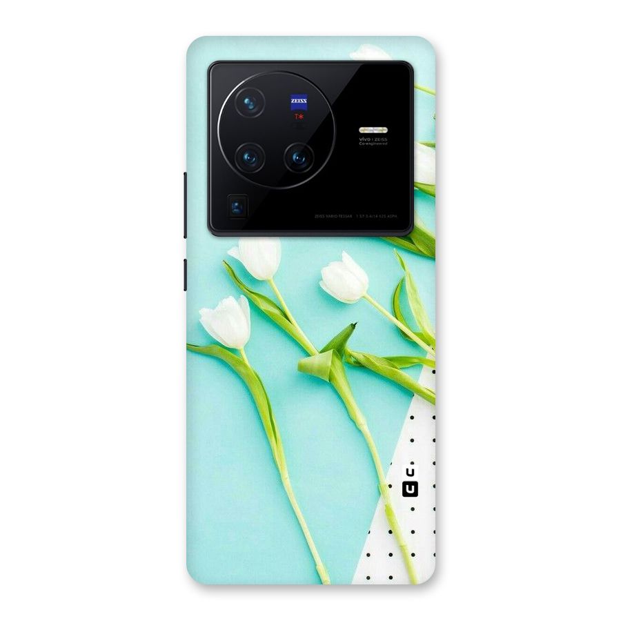 White Tulips Back Case for Vivo X80 Pro