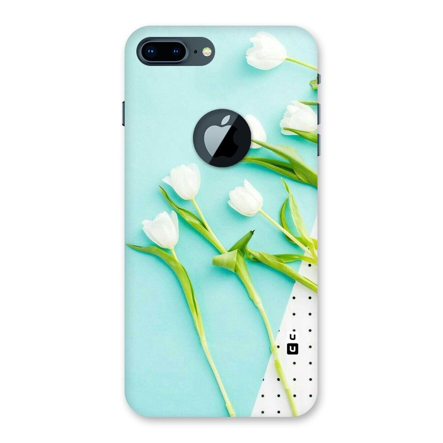 White Tulips Back Case for iPhone 7 Plus Logo Cut