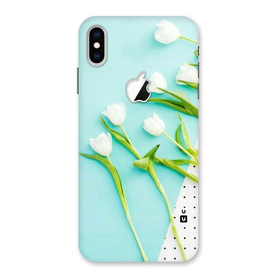 White Tulips Back Case for iPhone XS Max Apple Cut