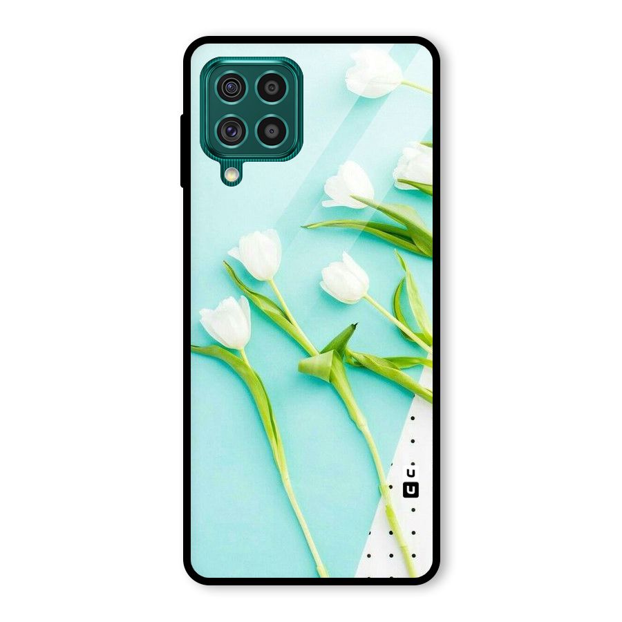 White Tulips Glass Back Case for Galaxy F62