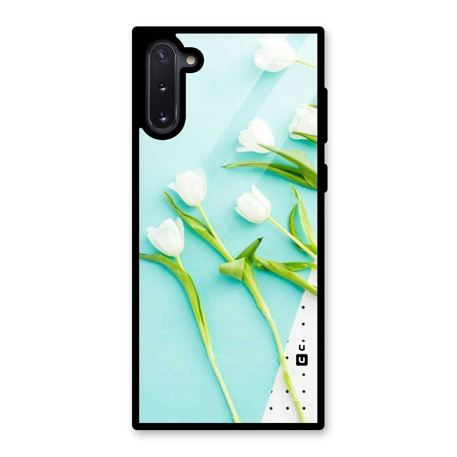 White Tulips Glass Back Case for Galaxy Note 10