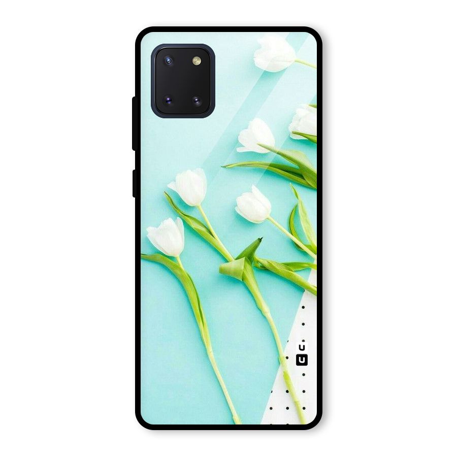 White Tulips Glass Back Case for Galaxy Note 10 Lite