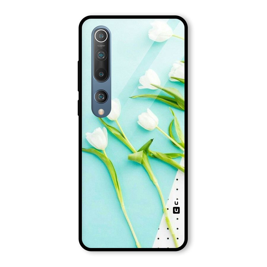 White Tulips Glass Back Case for Mi 10