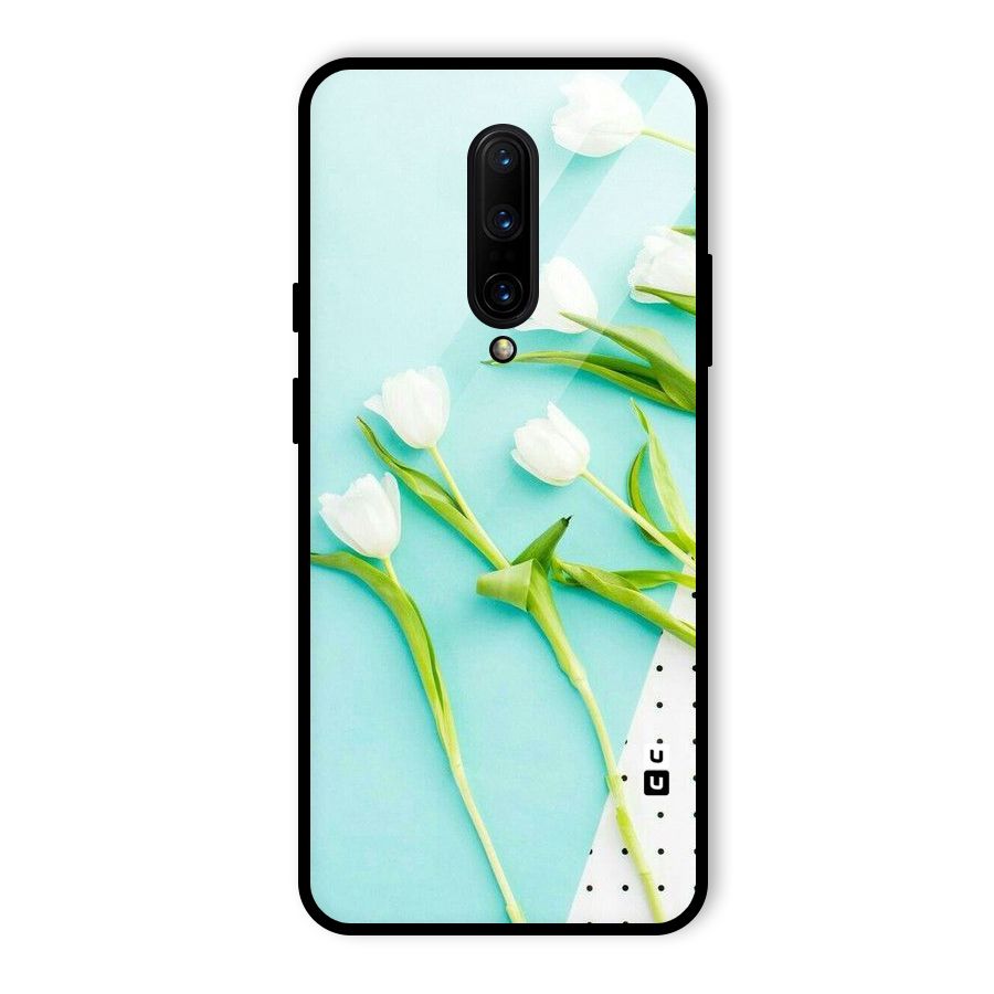 White Tulips Glass Back Case for OnePlus 7 Pro