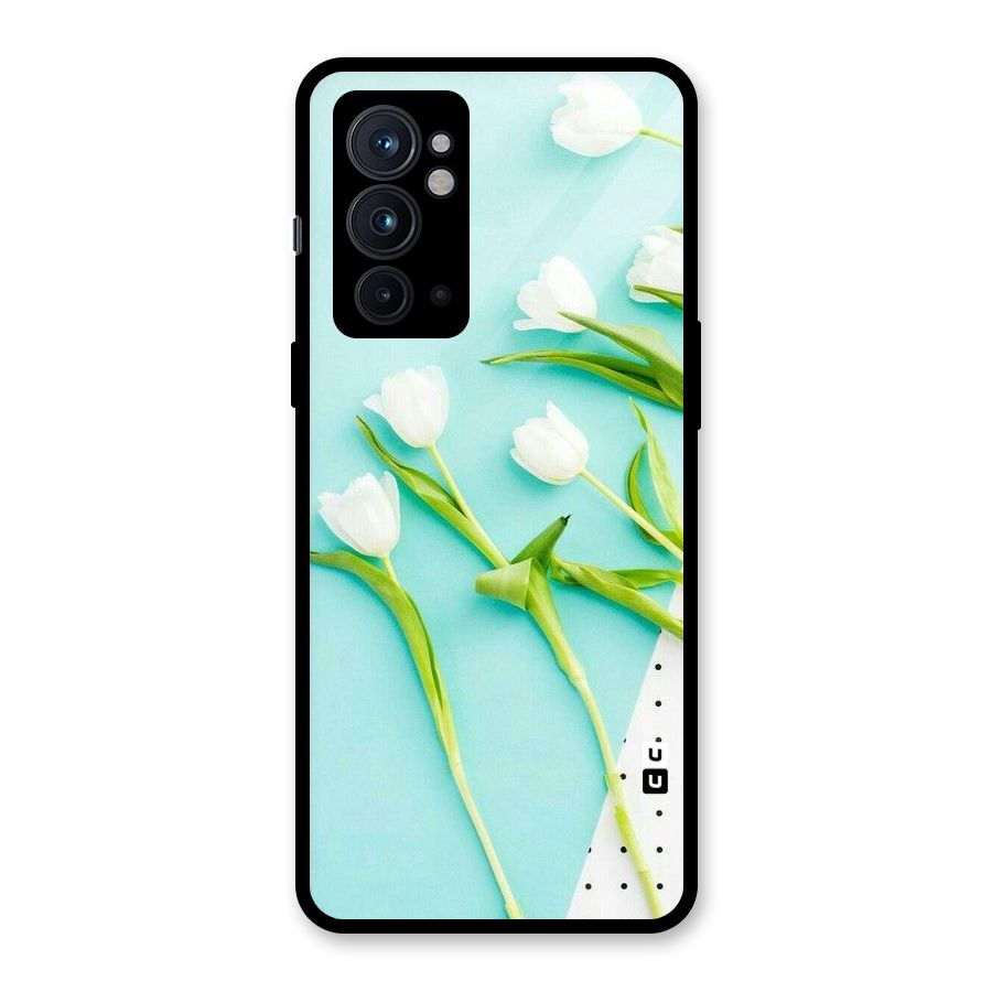 White Tulips Glass Back Case for OnePlus 9RT 5G