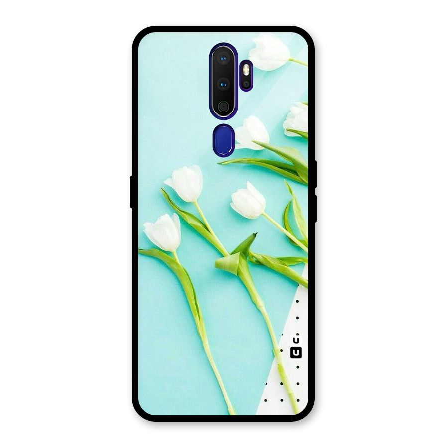 White Tulips Glass Back Case for Oppo A9 (2020)