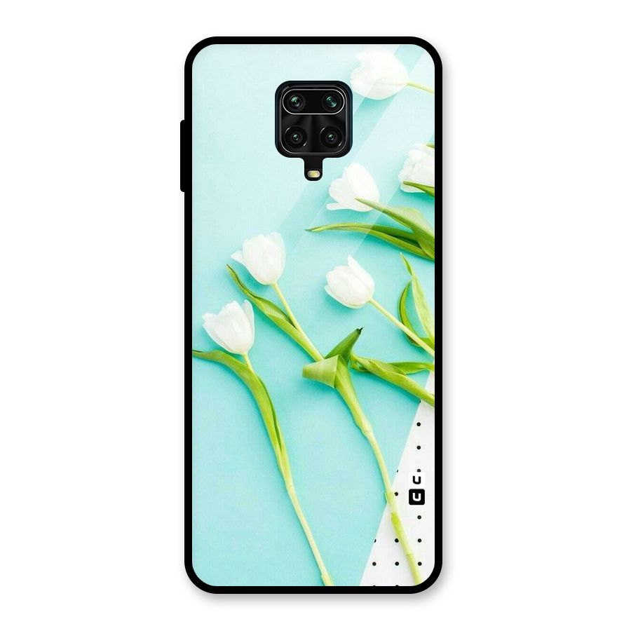 White Tulips Glass Back Case for Poco M2 Pro