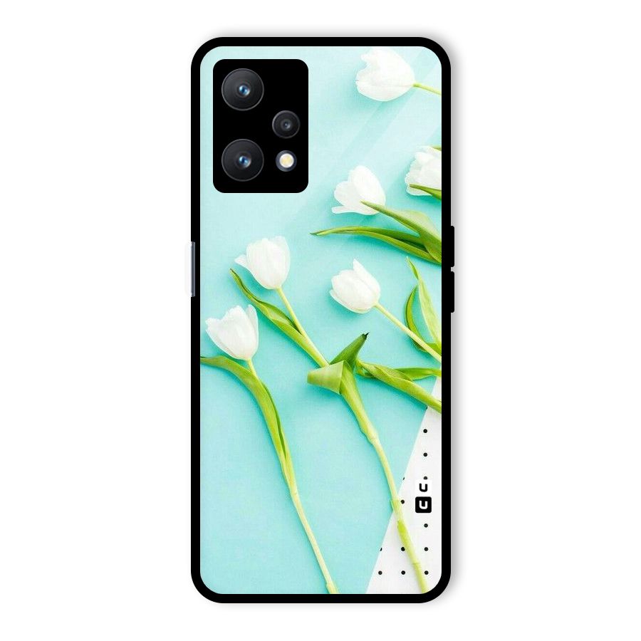 White Tulips Glass Back Case for Realme 9 Pro 5G