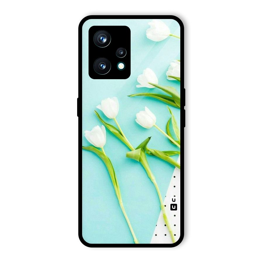 White Tulips Glass Back Case for Realme 9 Pro Plus 5G