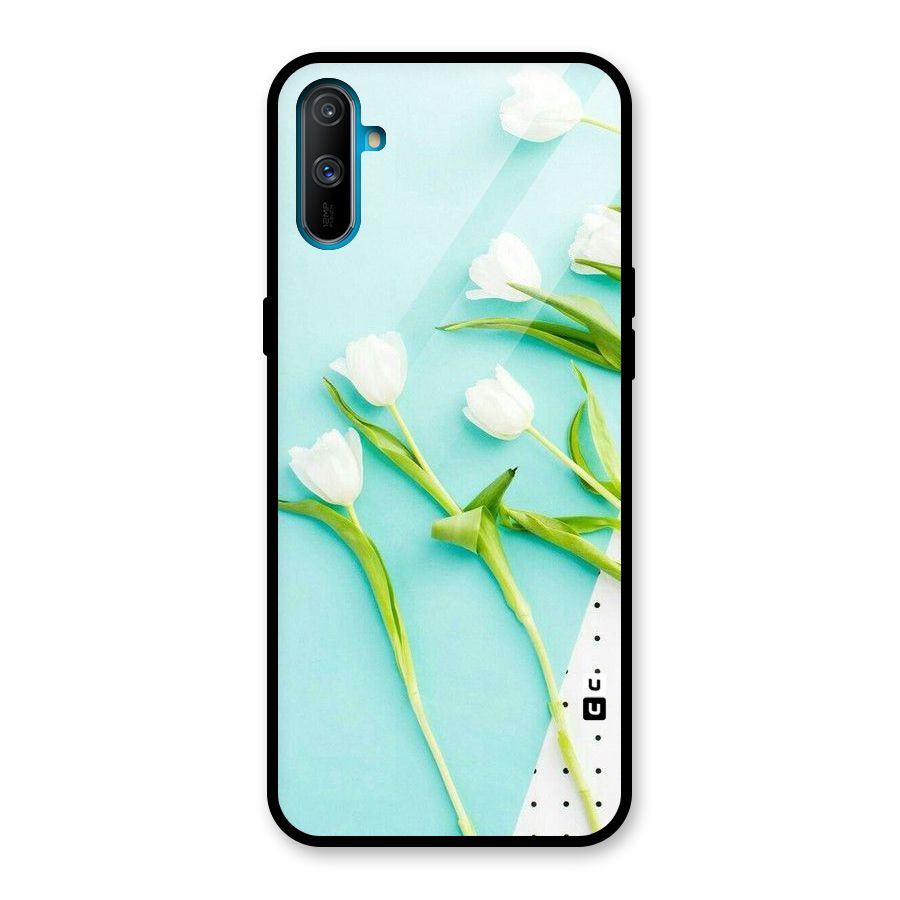 White Tulips Glass Back Case for Realme C3