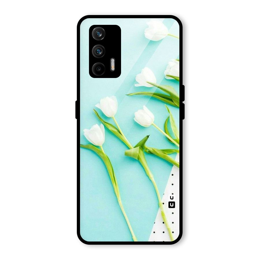 White Tulips Glass Back Case for Realme GT 5G