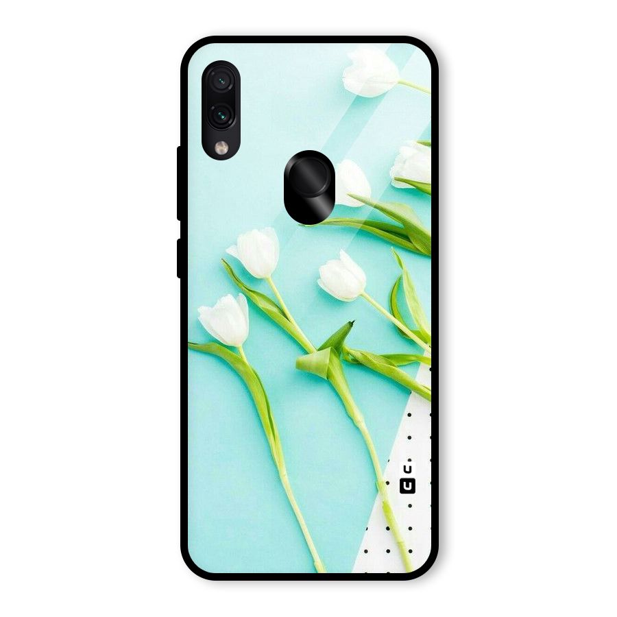 White Tulips Glass Back Case for Redmi Note 7S