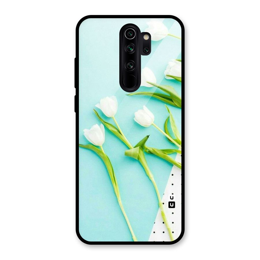 White Tulips Glass Back Case for Redmi Note 8 Pro