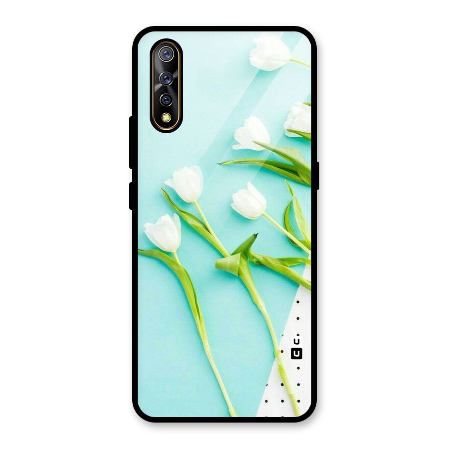 White Tulips Glass Back Case for Vivo S1