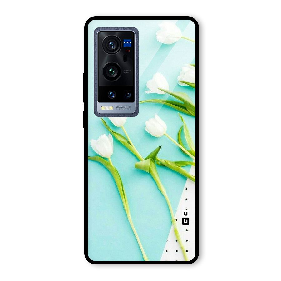 White Tulips Glass Back Case for Vivo X60 Pro Plus