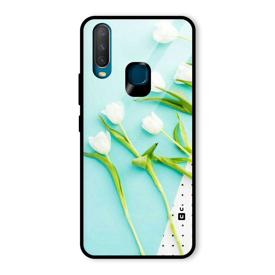 White Tulips Glass Back Case for Vivo Y12