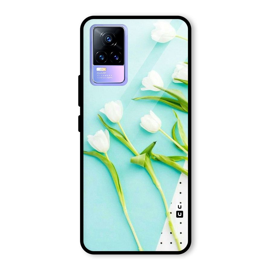 White Tulips Glass Back Case for Vivo Y73