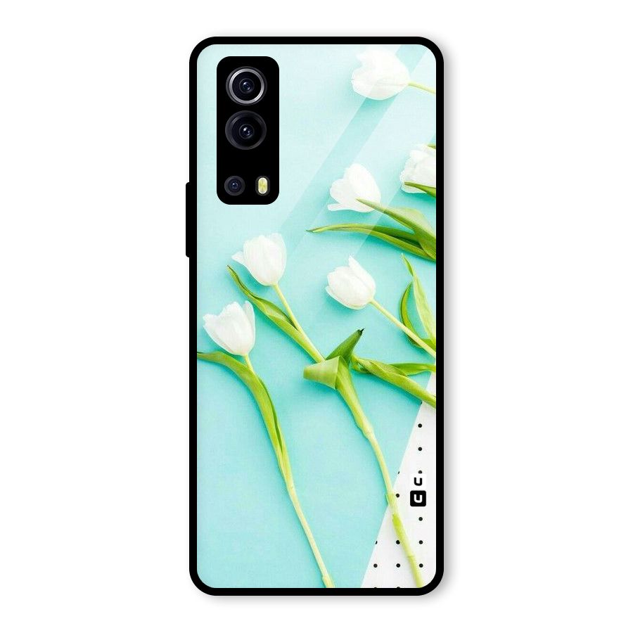 White Tulips Glass Back Case for Vivo iQOO Z3