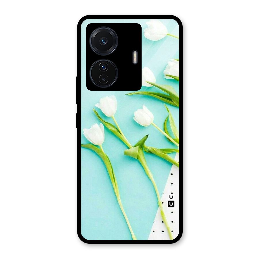 White Tulips Glass Back Case for Vivo iQOO Z6 Pro