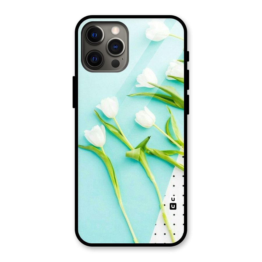 White Tulips Glass Back Case for iPhone 12 Pro Max