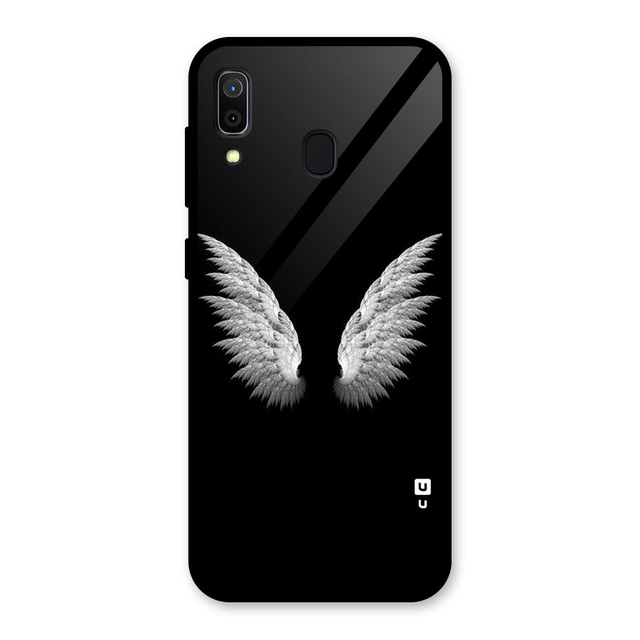 White Wings Glass Back Case for Galaxy A30