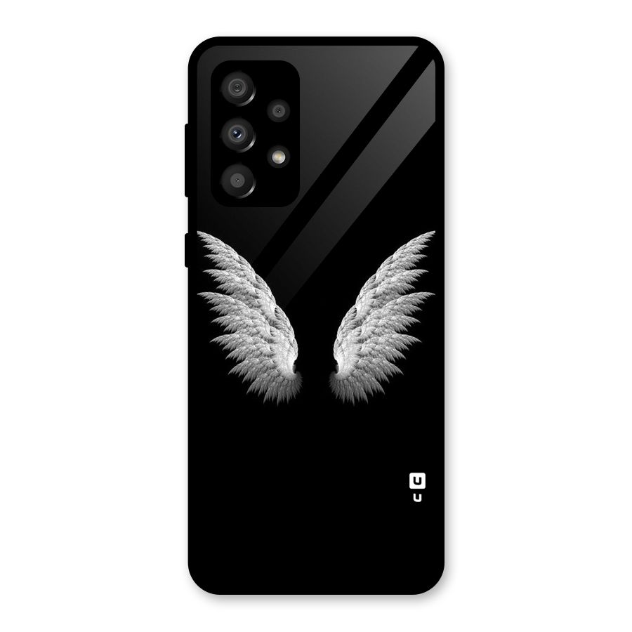 White Wings Glass Back Case for Galaxy A32