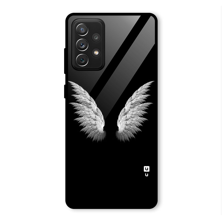 White Wings Glass Back Case for Galaxy A72