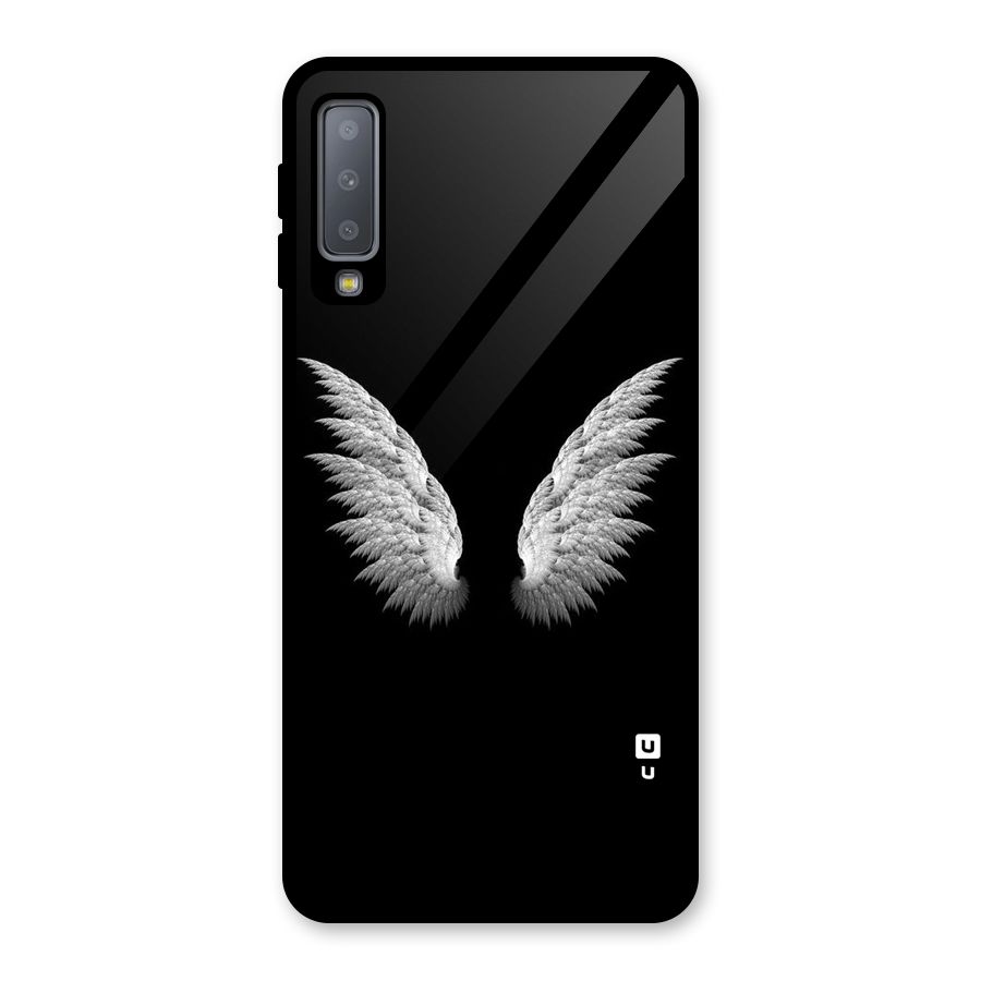 White Wings Glass Back Case for Galaxy A7 (2018)