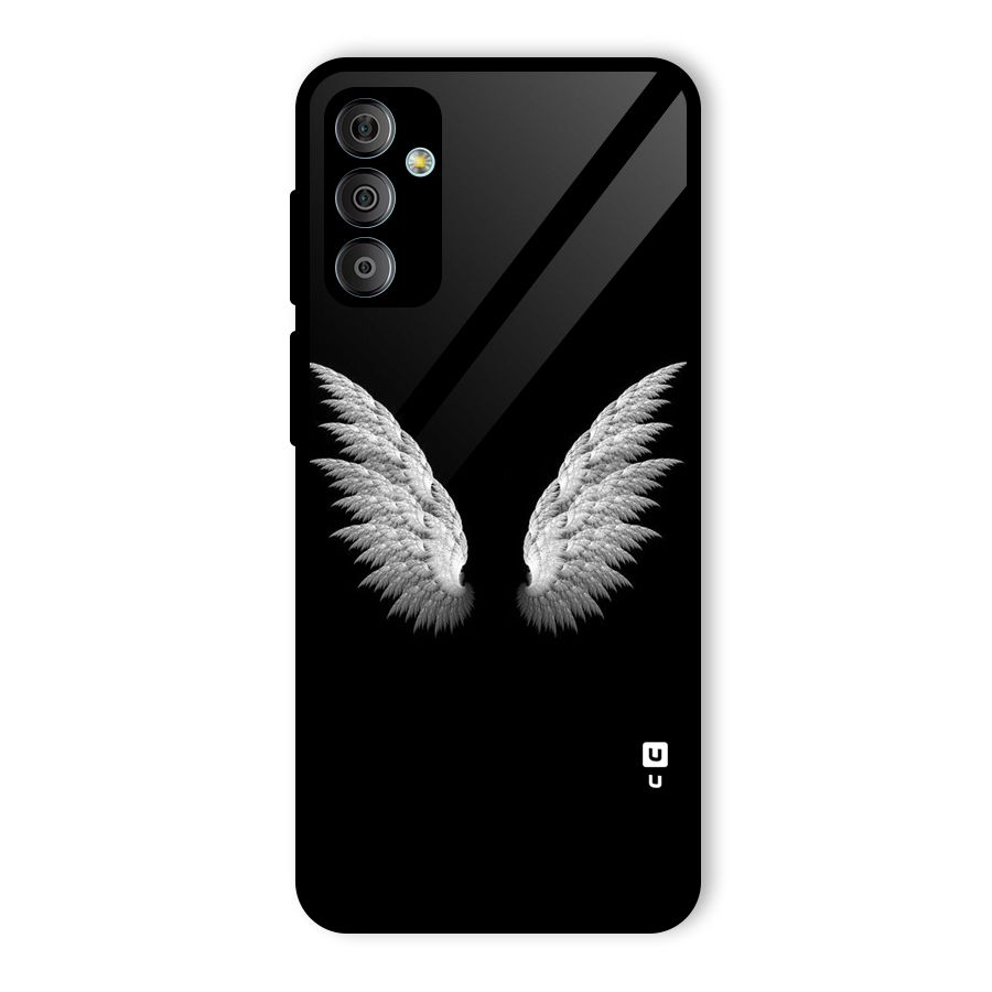 White Wings Glass Back Case for Galaxy F23